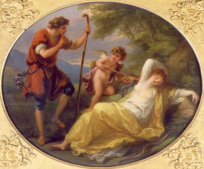 A Sleeping Nymph Watched by a Shepherd, 1780 by Angelica Kauffmann